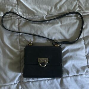 Salvatore Ferragamo Black Leather Crossbody Bag